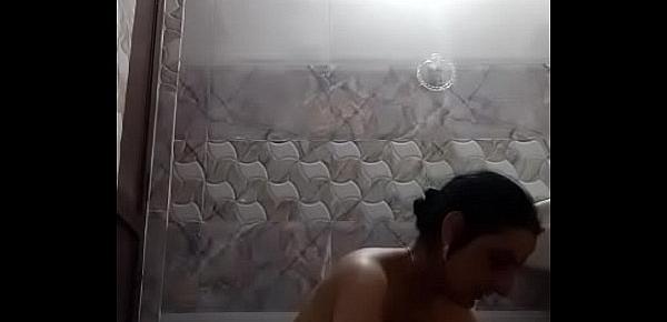  Horny Indian Milf Bathing Selfie video shared with SSX fans